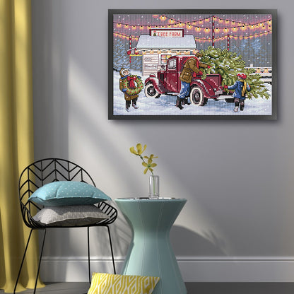 Christmas Eve - 14CT Stamped Cross Stitch 30-21CM(Joy Sunday)