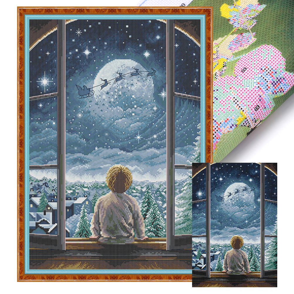 Christmas Night-Boy - 14CT Stamped Cross Stitch 37*53CM(Joy Sunday)