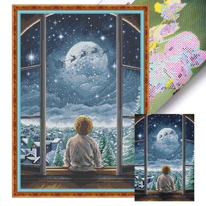 Christmas Night-Boy - 14CT Stamped Cross Stitch 37*53CM(Joy Sunday)