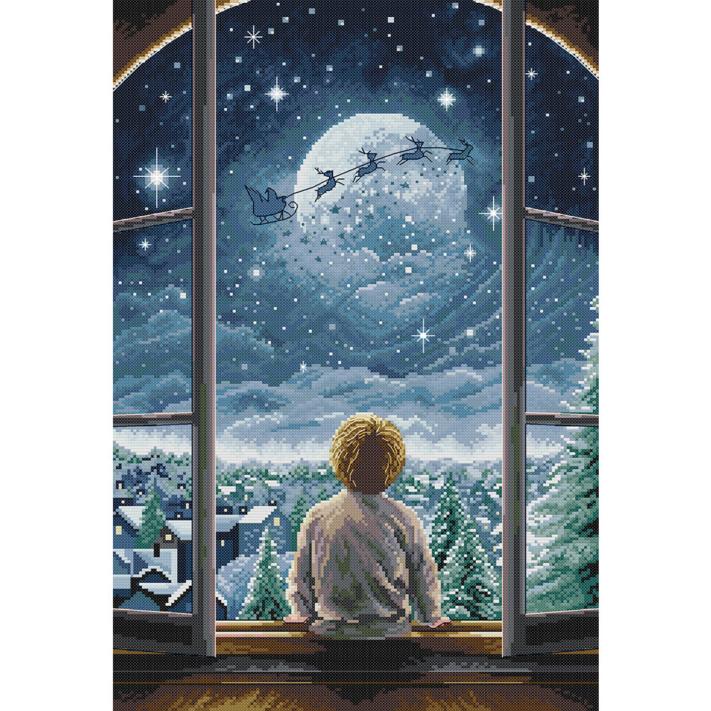Christmas Night-Boy - 14CT Stamped Cross Stitch 37*53CM(Joy Sunday)