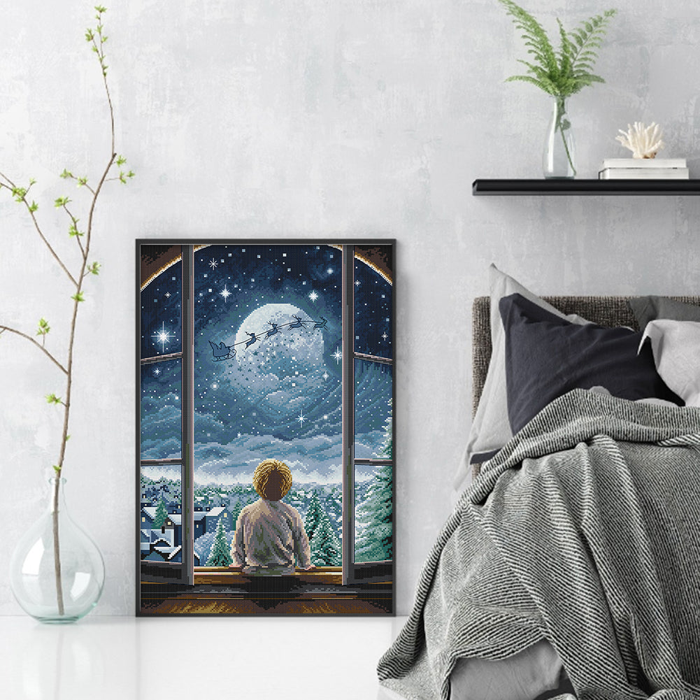Christmas Night-Boy - 14CT Stamped Cross Stitch 37*53CM(Joy Sunday)