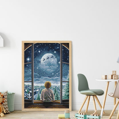 Christmas Night-Boy - 14CT Stamped Cross Stitch 37*53CM(Joy Sunday)