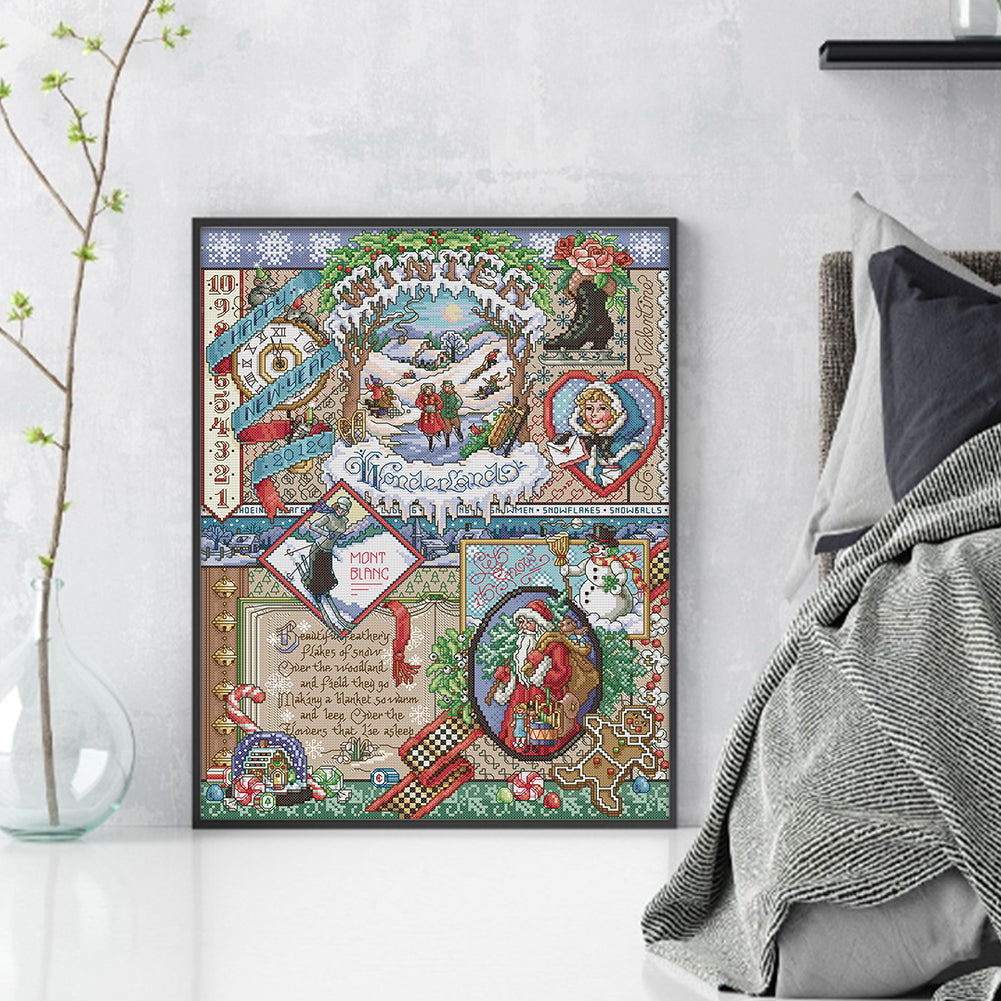 Winter - 14CT Stamped Cross Stitch 38*49CM(Joy Sunday)
