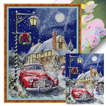 Christmas Moon Night - 14CT Stamped Cross Stitch 62*81CM(Joy Sunday)