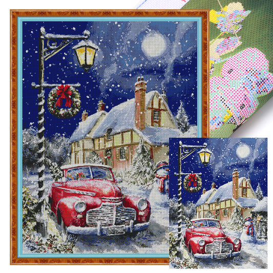Christmas Moon Night - 14CT Stamped Cross Stitch 62*81CM(Joy Sunday)