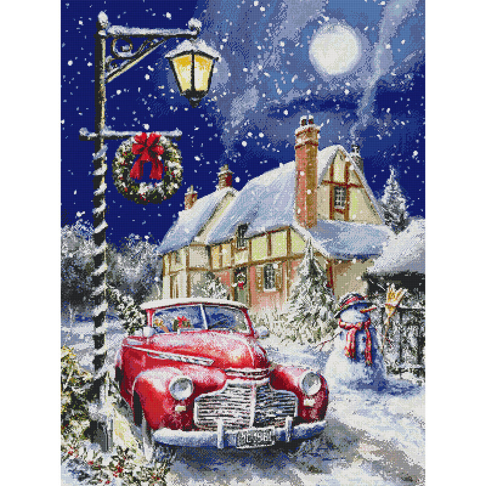 Christmas Moon Night - 14CT Stamped Cross Stitch 62*81CM(Joy Sunday)