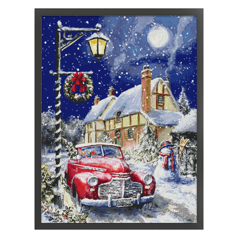 Christmas Moon Night - 14CT Stamped Cross Stitch 62*81CM(Joy Sunday)