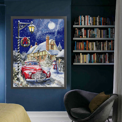 Christmas Moon Night - 14CT Stamped Cross Stitch 62*81CM(Joy Sunday)