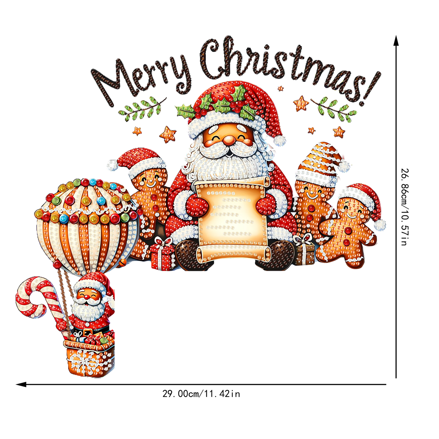 DIY Xmas Diamond Art Door Corner Pendants Wooden Door Decoration for Home Office