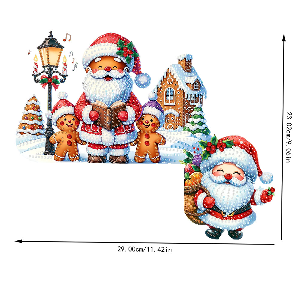 DIY Xmas Diamond Art Door Corner Pendants Wooden Door Decoration for Home Office