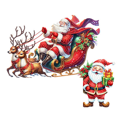 DIY Xmas Diamond Art Door Corner Pendants Wooden Door Decoration for Home Office