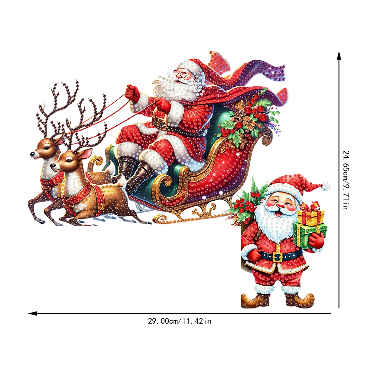 DIY Xmas Diamond Art Door Corner Pendants Wooden Door Decoration for Home Office