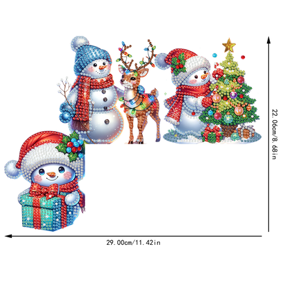 DIY Xmas Diamond Art Door Corner Pendants Wooden Door Decoration for Home Office