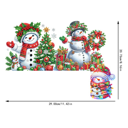 DIY Xmas Diamond Art Door Corner Pendants Wooden Door Decoration for Home Office