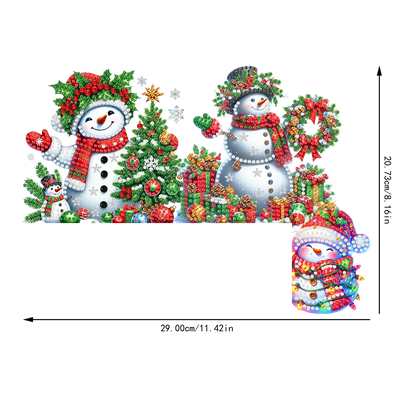 DIY Xmas Diamond Art Door Corner Pendants Wooden Door Decoration for Home Office