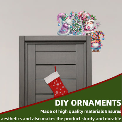 DIY Xmas Diamond Art Door Corner Pendants Wooden Door Decoration for Home Office