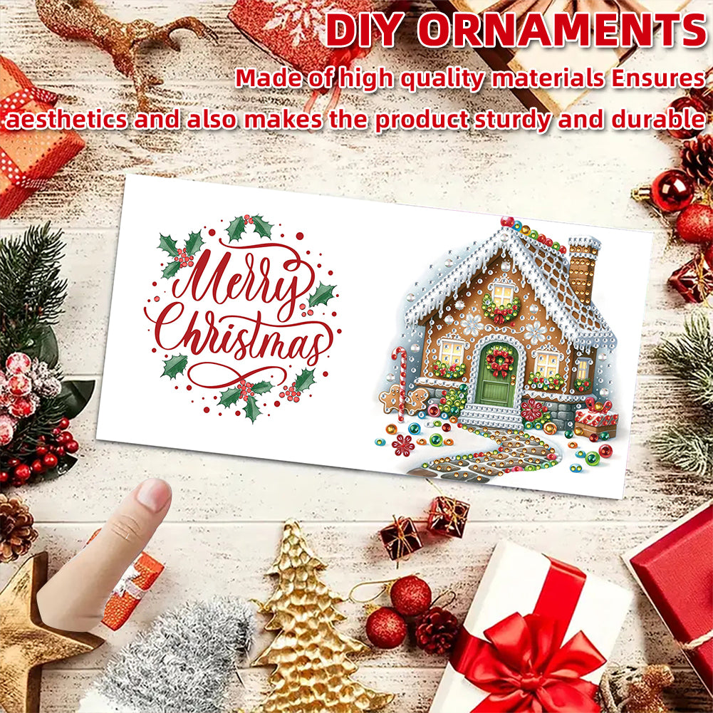 6PCS DIY Diamond Art Greeting Cards Xmas Pattern Congratulations Cards & Gifts