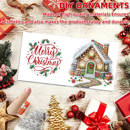 6PCS DIY Diamond Art Greeting Cards Xmas Pattern Congratulations Cards & Gifts