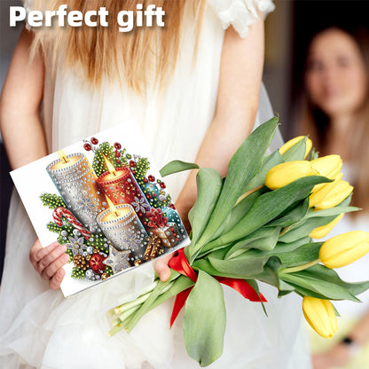 6PCS DIY Diamond Art Greeting Cards Xmas Pattern Congratulations Cards & Gifts