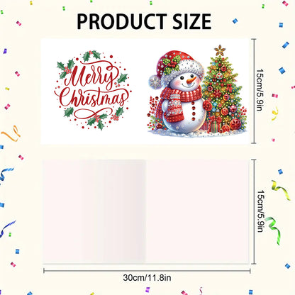 6PCS DIY Diamond Art Greeting Cards Xmas Pattern Congratulations Cards & Gifts