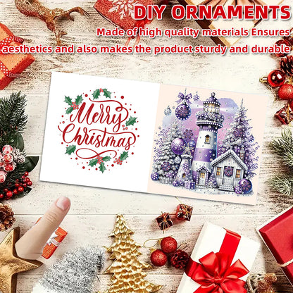 6PCS DIY Diamond Art Greeting Cards Xmas Pattern Congratulations Cards & Gifts