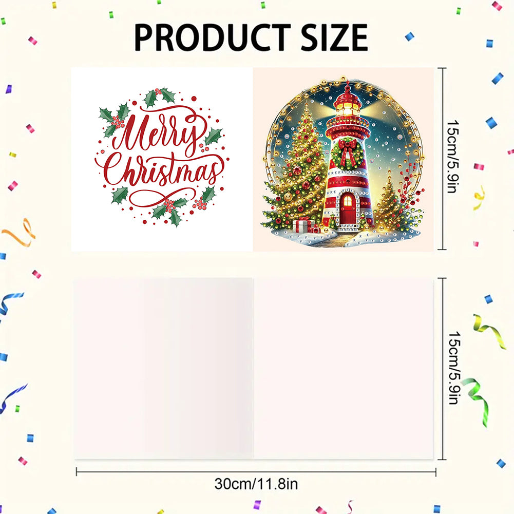 6PCS DIY Diamond Art Greeting Cards Xmas Pattern Congratulations Cards & Gifts