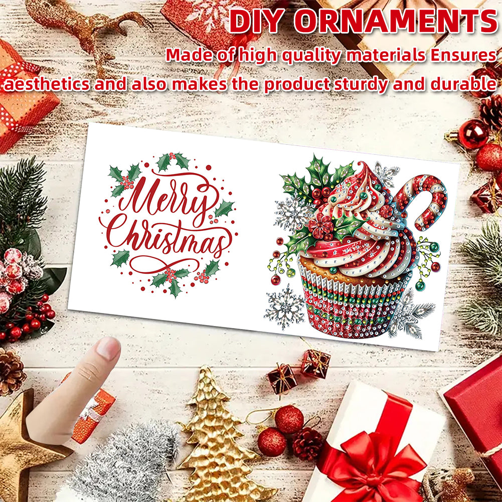 6PCS DIY Diamond Art Greeting Cards Xmas Pattern Congratulations Cards & Gifts
