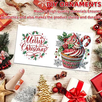 6PCS DIY Diamond Art Greeting Cards Xmas Pattern Congratulations Cards & Gifts
