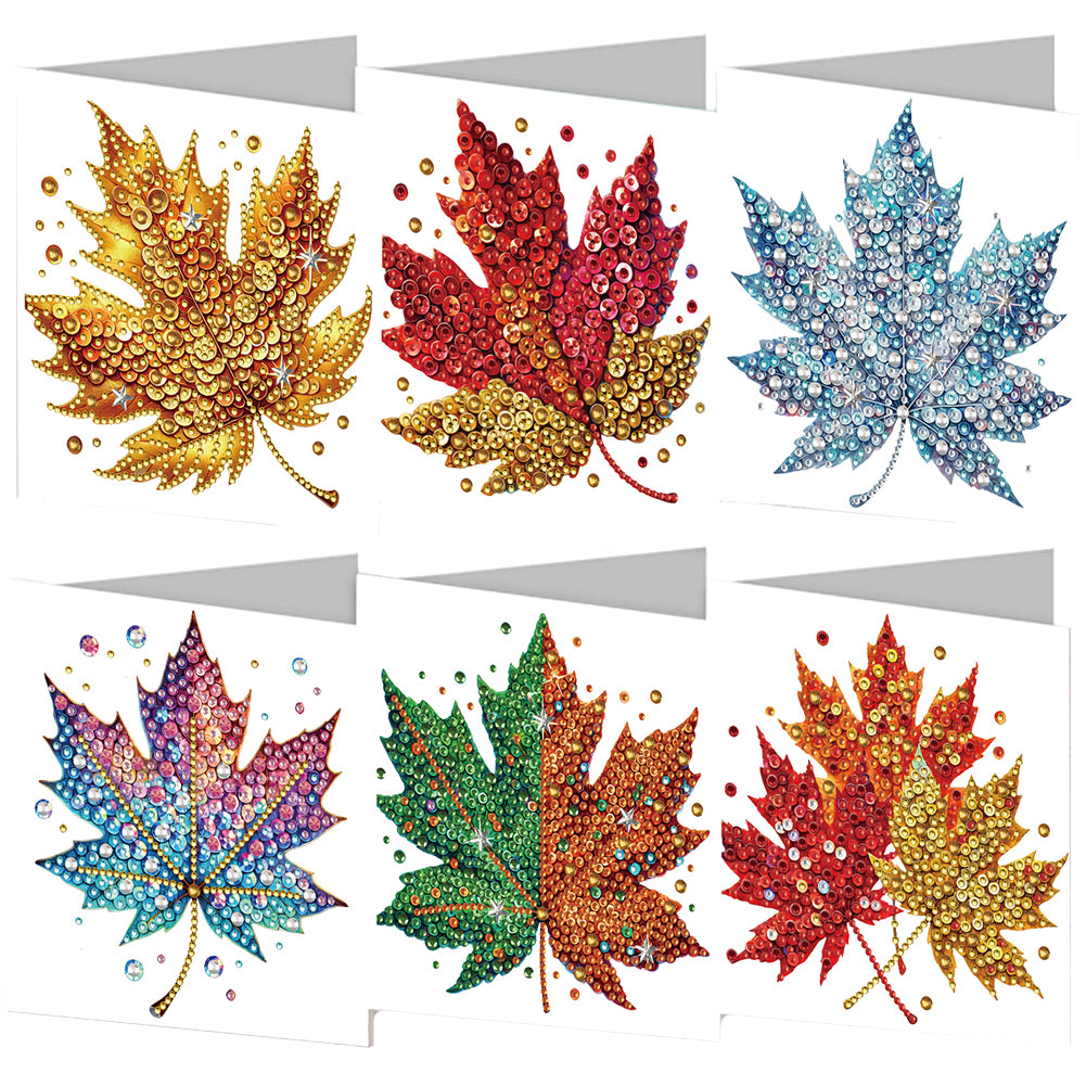 6PCS DIY Diamond Art Greeting Cards Xmas Pattern Congratulations Cards & Gifts