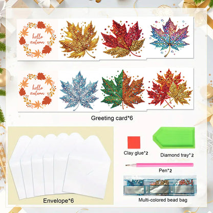 6PCS DIY Diamond Art Greeting Cards Xmas Pattern Congratulations Cards & Gifts