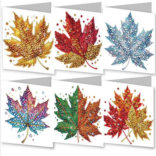 6PCS DIY Diamond Art Greeting Cards Xmas Pattern Congratulations Cards & Gifts