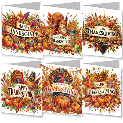 6PCS DIY Diamond Art Greeting Cards Xmas Pattern Congratulations Cards & Gifts