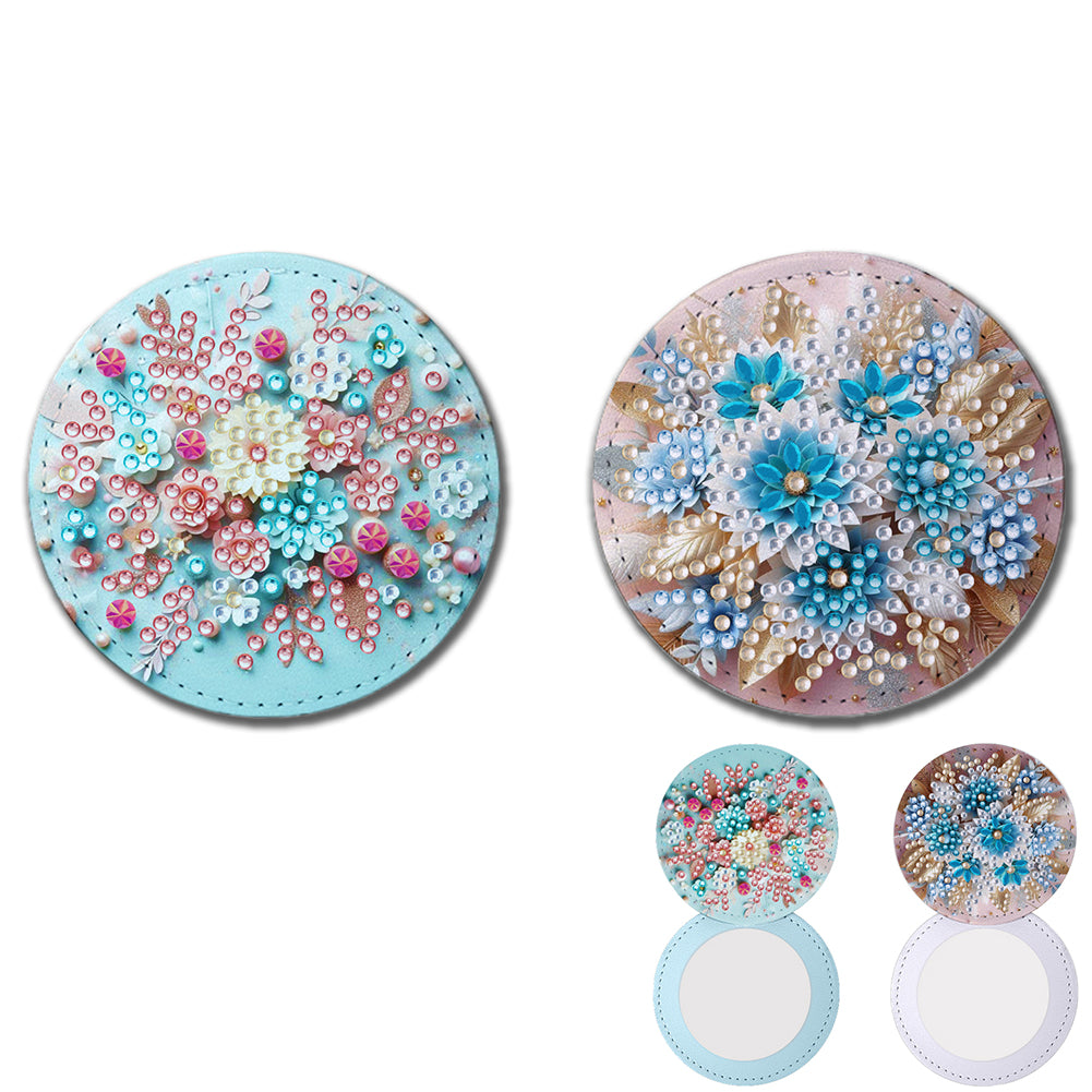 DIY Diamond Art Portable Cosmetic Mirror Diamond Painting Crafts for Home Office