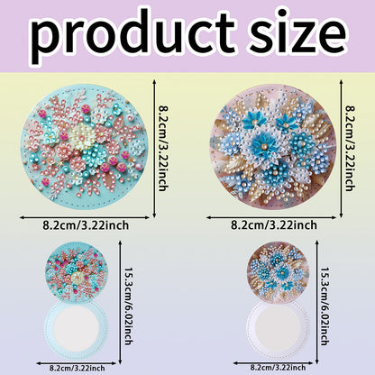 DIY Diamond Art Portable Cosmetic Mirror Diamond Painting Crafts for Home Office