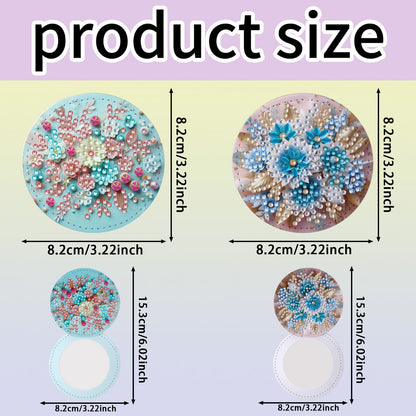 DIY Diamond Art Portable Cosmetic Mirror Diamond Painting Crafts for Home Office