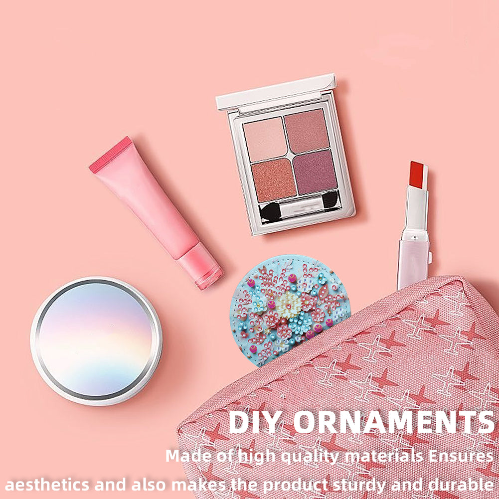 DIY Diamond Art Portable Cosmetic Mirror Diamond Painting Crafts for Home Office