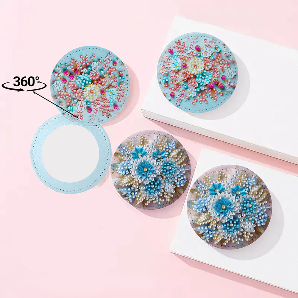 DIY Diamond Art Portable Cosmetic Mirror Diamond Painting Crafts for Home Office