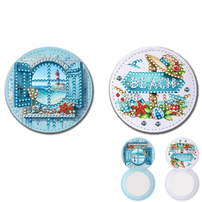 DIY Diamond Art Portable Cosmetic Mirror Diamond Painting Crafts for Home Office