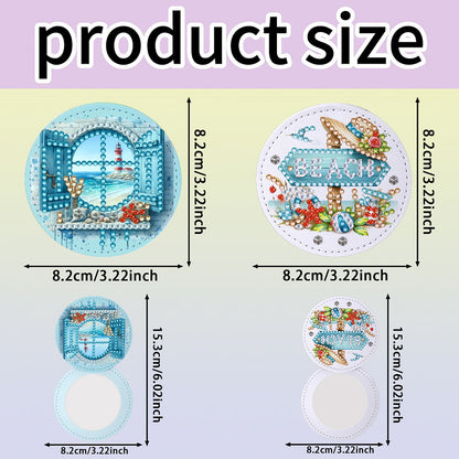 DIY Diamond Art Portable Cosmetic Mirror Diamond Painting Crafts for Home Office