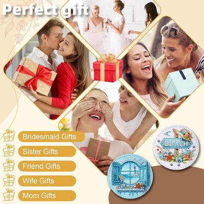 DIY Diamond Art Portable Cosmetic Mirror Diamond Painting Crafts for Home Office