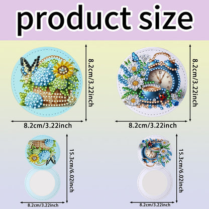 DIY Diamond Art Portable Cosmetic Mirror Diamond Painting Crafts for Home Office