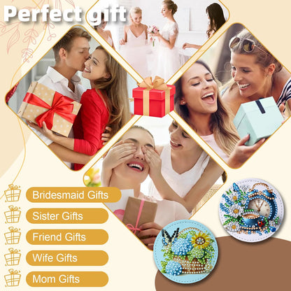 DIY Diamond Art Portable Cosmetic Mirror Diamond Painting Crafts for Home Office