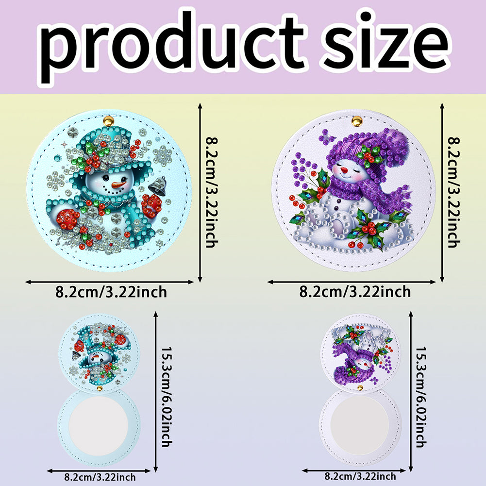 DIY Diamond Art Portable Cosmetic Mirror Diamond Painting Crafts for Home Office