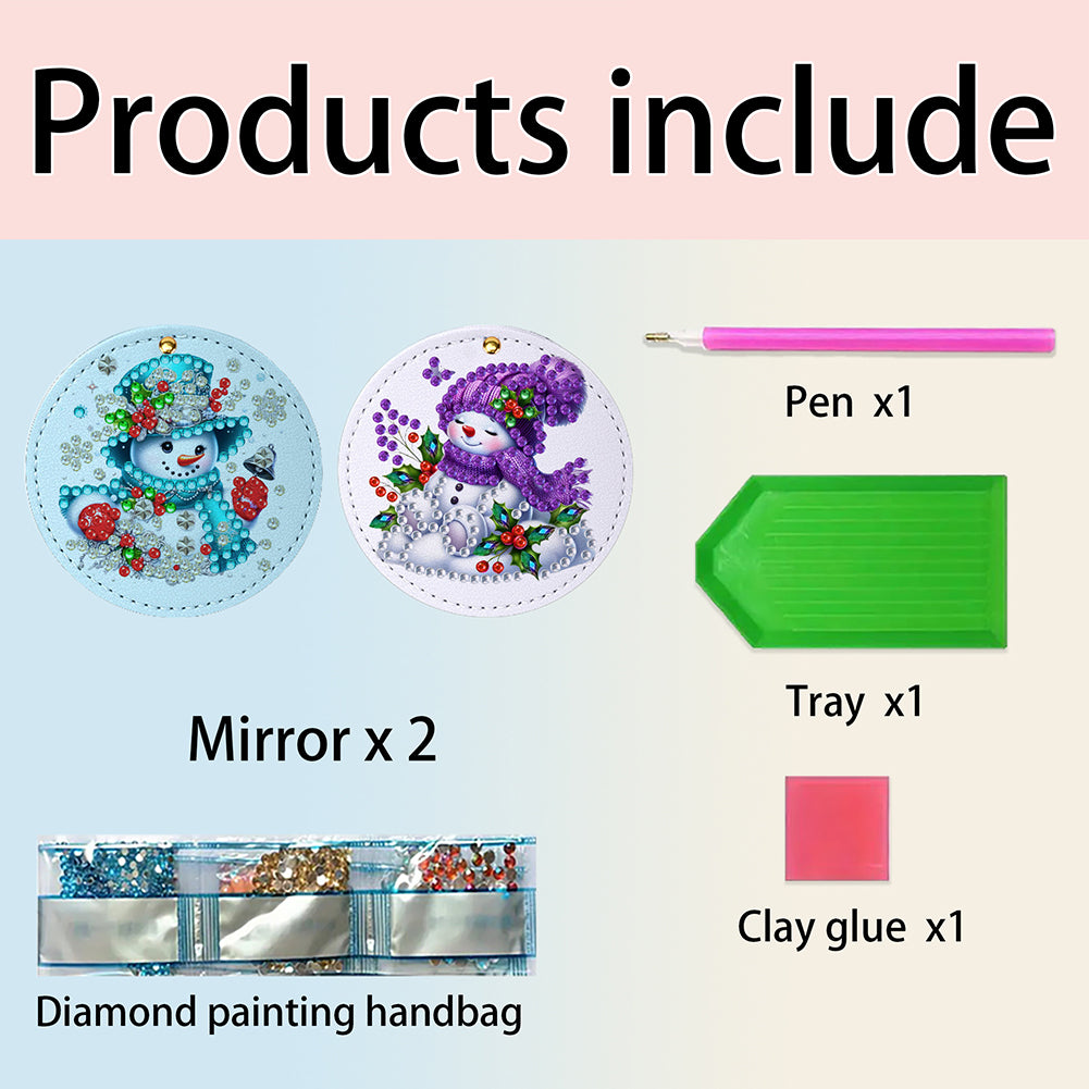 DIY Diamond Art Portable Cosmetic Mirror Diamond Painting Crafts for Home Office