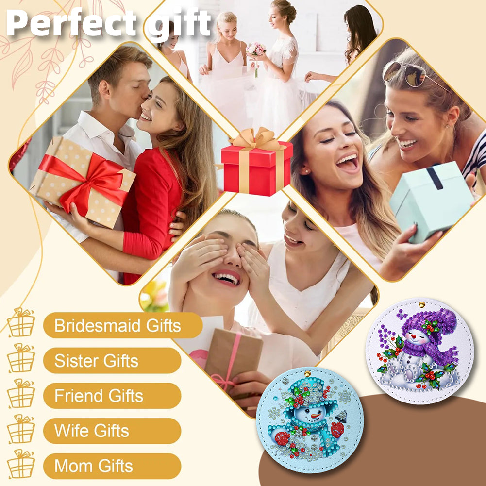 DIY Diamond Art Portable Cosmetic Mirror Diamond Painting Crafts for Home Office