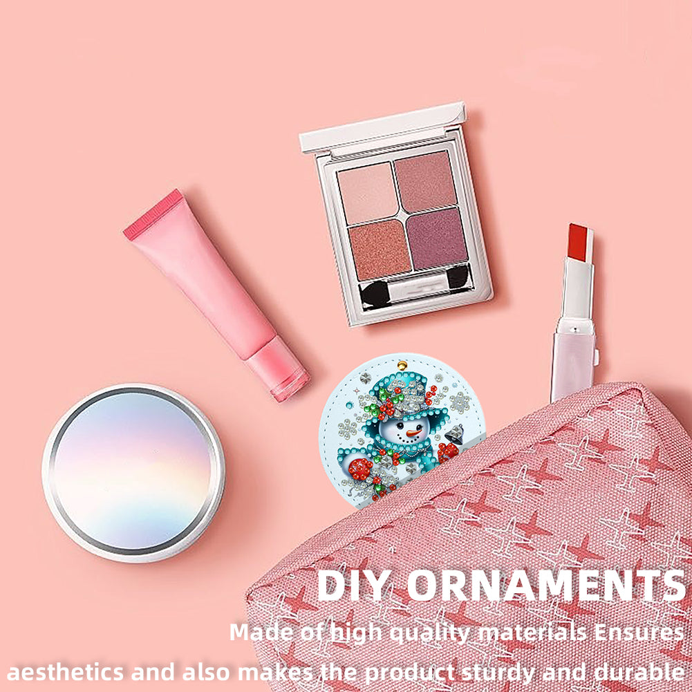 DIY Diamond Art Portable Cosmetic Mirror Diamond Painting Crafts for Home Office