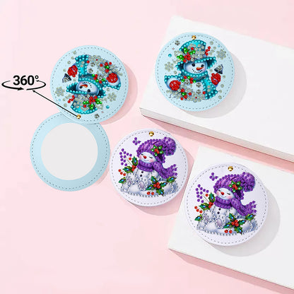 DIY Diamond Art Portable Cosmetic Mirror Diamond Painting Crafts for Home Office