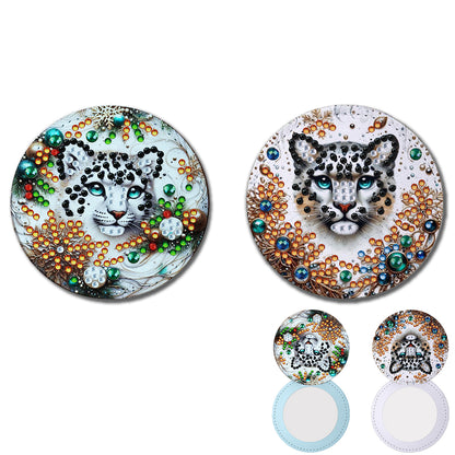 DIY Diamond Art Portable Cosmetic Mirror Diamond Painting Crafts for Home Office