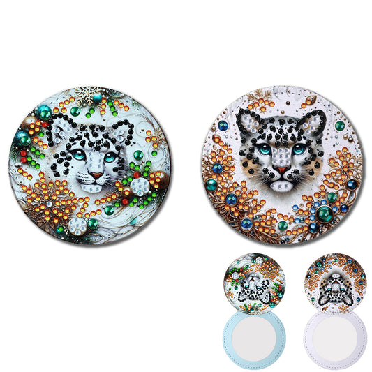 DIY Diamond Art Portable Cosmetic Mirror Diamond Painting Crafts for Home Office