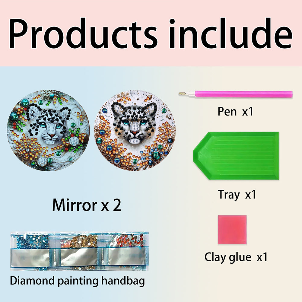 DIY Diamond Art Portable Cosmetic Mirror Diamond Painting Crafts for Home Office
